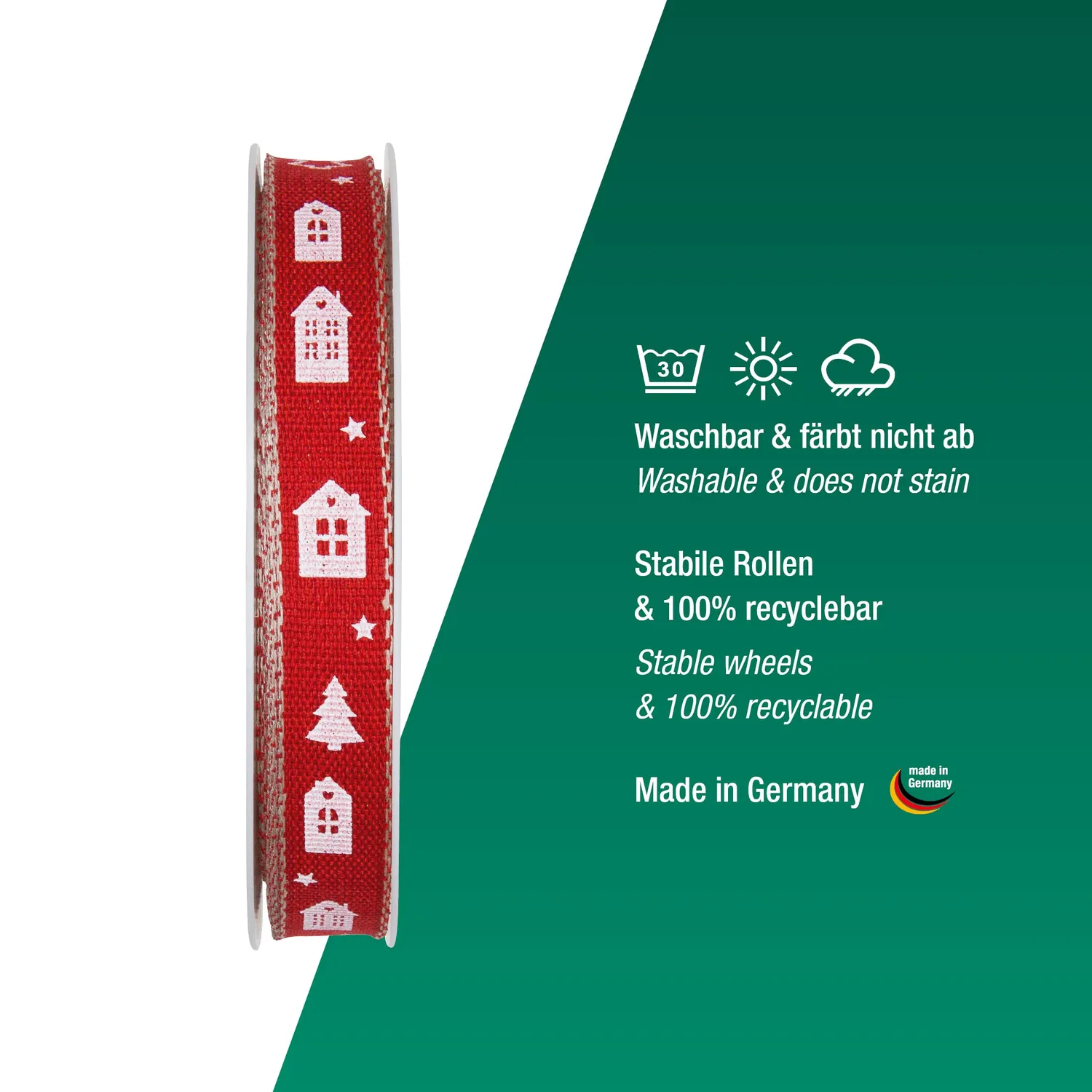 Halbach Geschenkband Bäume Häuser 15 mm 20 m