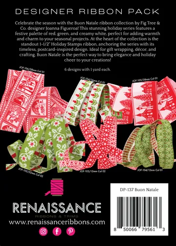 Renaissance Ribbon Buon Natale Designer Pack Schleifenband Set Weihnachten