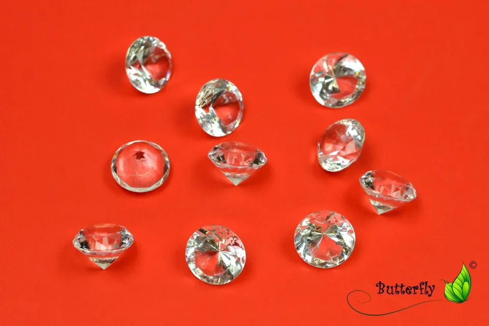 Creativery Deko Diamanten klar 2cm 10 Stück Streudeko