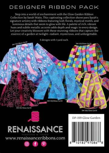 Renaissance Ribbon Glow Garden Webband-Set Blumen 5x1 Yard