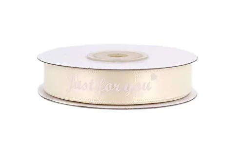 Creativery Satinband Just for you Herz 15mm x 20m weiß