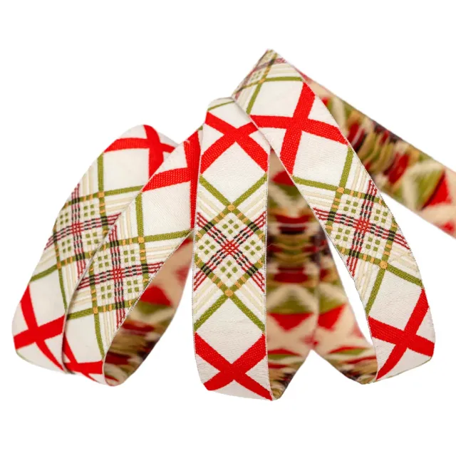 Renaissance Ribbon Spruce Crossed Threads Schleifenband