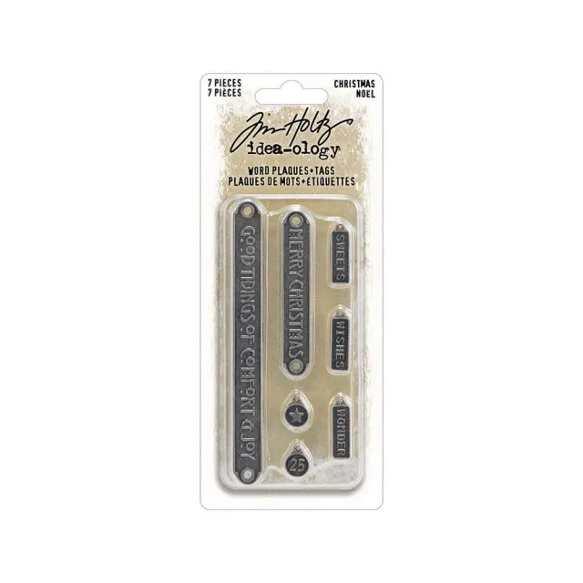 Idea-ology Tim Holtz Christmas Word Plaques Tags Anhänger