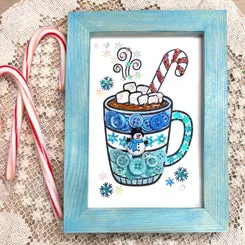 Buttons Galore Hot Cocoa Frame DIY-Bastelset Bilderrahmen 5 x 7 Zoll