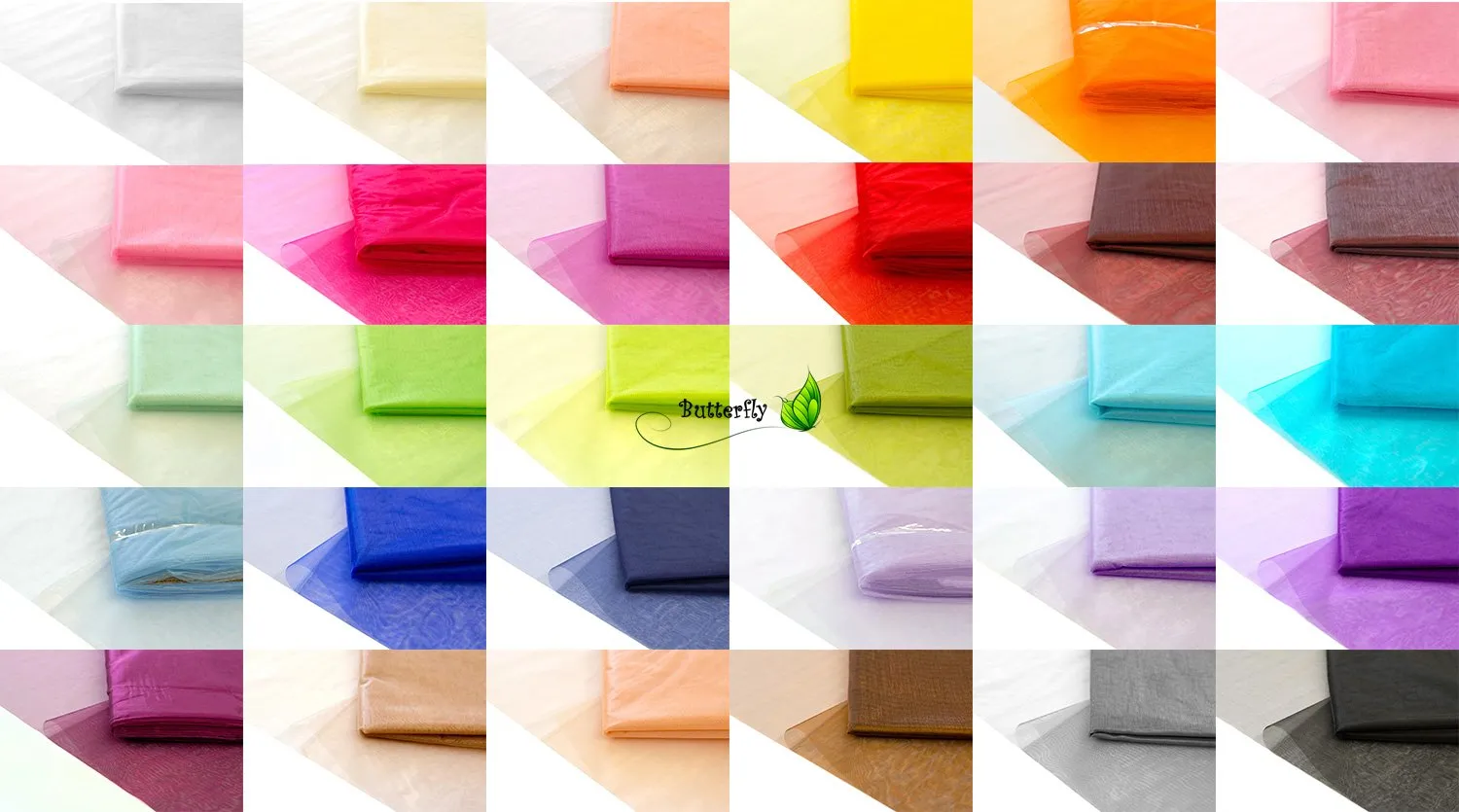 Creativery 10 Meter Organza Stoff 150 cm Nylon