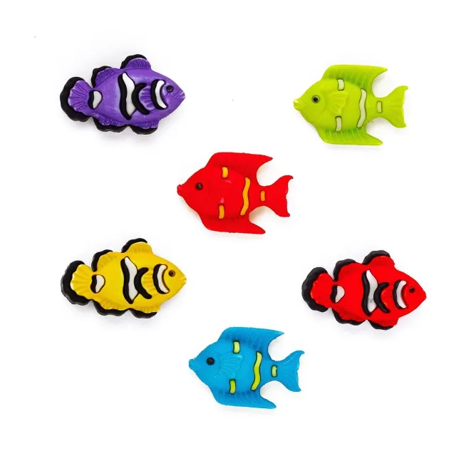 Buttons Galore Fun in the Sun Exotic Fish Nähknöpfe 6 Stk