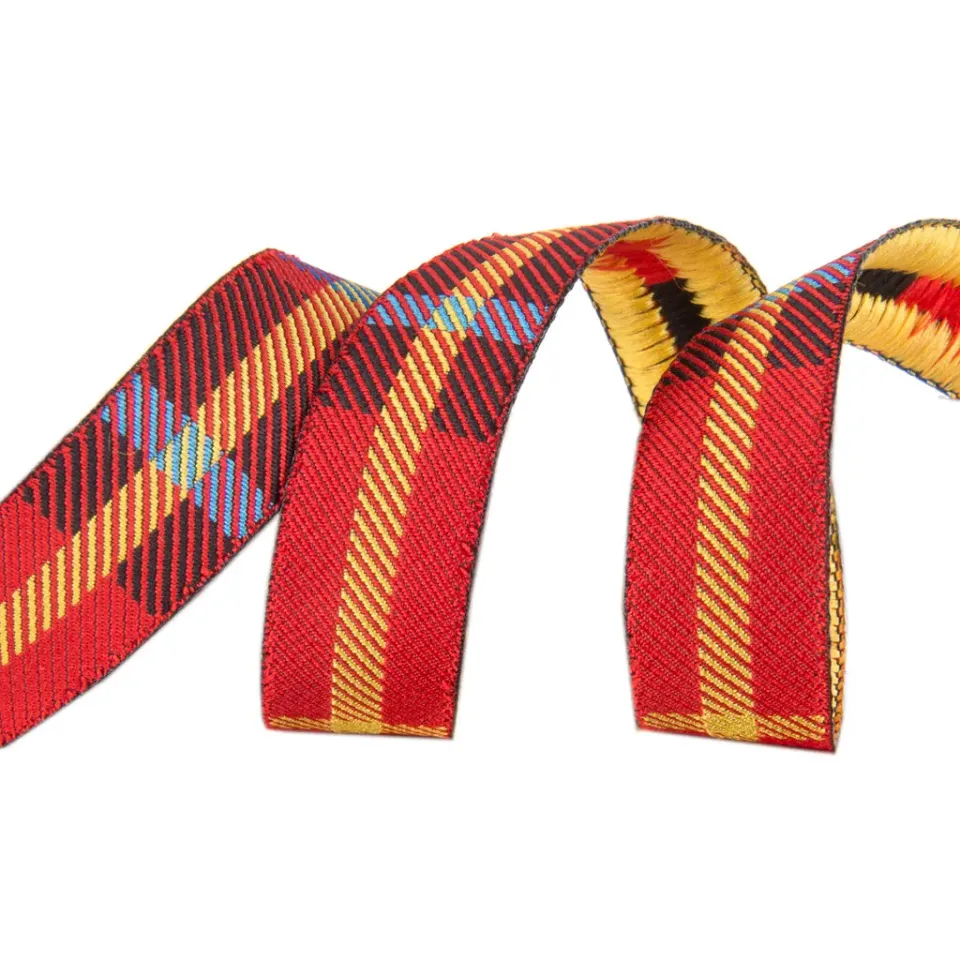 Renaissance Ribbon Red Woven Plaid Webband 1 Yard gewebt