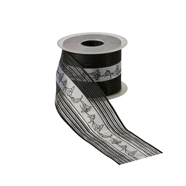 ALJO DESIGN Trauerflor Calla Schwarz 75 mm 25 m Rolle