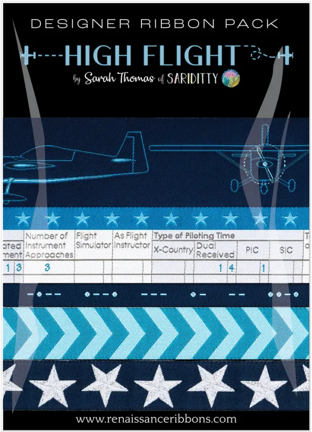 Renaissance Ribbon High Flight Designer-Pack Schmuckband-Set 6x1 Yard Luftfahrt