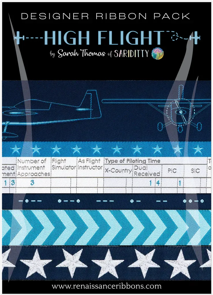 Renaissance Ribbon High Flight Designer-Pack Schmuckband-Set 6x1 Yard Luftfahrt