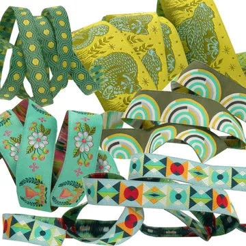 Renaissance Ribbon Tula Pink Vintage Green Webband-Set 5-tlg 4,5 m