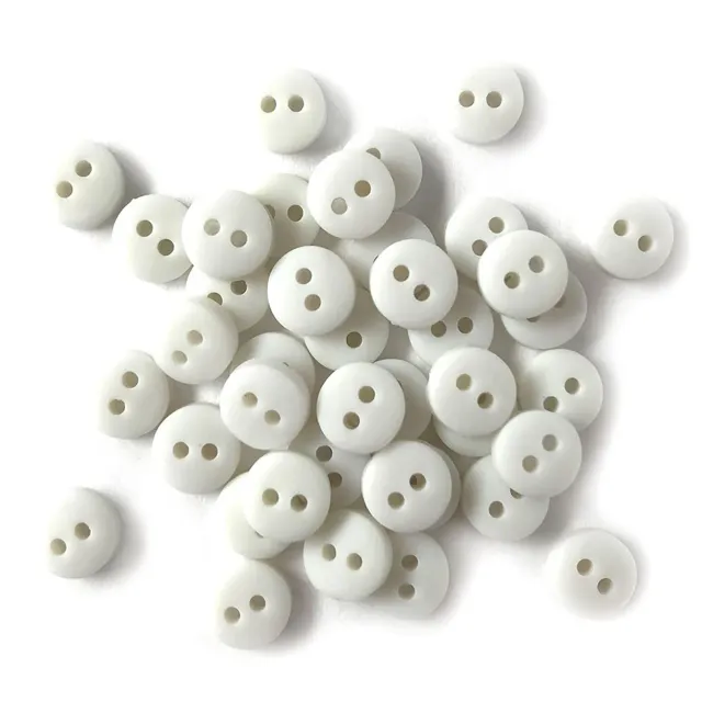 Buttons Galore Tiny Collection White Nähknöpfe weiß 35 Stück matt