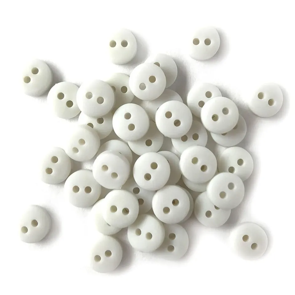 Buttons Galore Tiny Collection White Nähknöpfe weiß 35 Stück matt