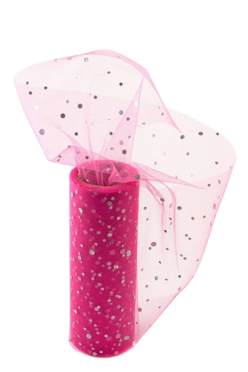 Creativery Glitzer Punkte Tüllband 15cm x 9m Pailletten