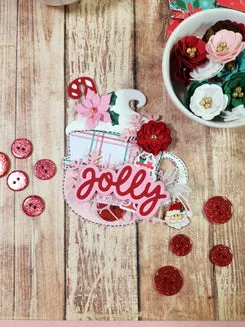 Buttons Galore Valentine Glitter Glitzerknöpfe 15 Stück Rot Rosa