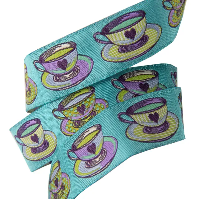 Renaissance Ribbon Curiouser Tea Time Webband 1 Yard Teetassen
