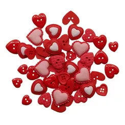 Buttons Galore Heart Knöpfe 50 Stück sortiert Herz