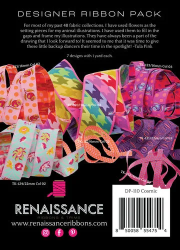 Renaissance Ribbon Untamed Webband-Set 7 Bänder je 1 Yard Blumen