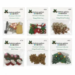 Buttons Galore Christmas Set 3 Bastelknöpfe 50er