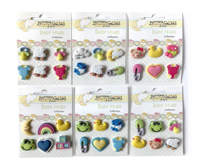 Buttons Galore Baby Hugs Babyknöpfe 36 Stück Pastell