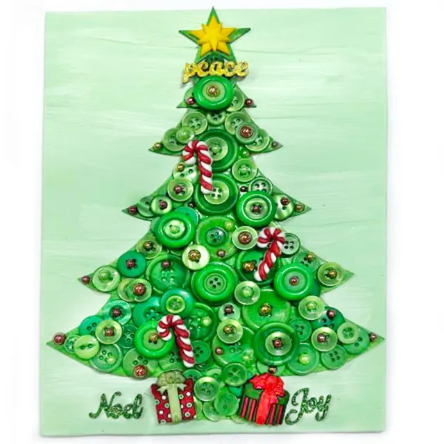 Buttons Galore Christmas Tree Bastelset Leinwand 20x25 cm