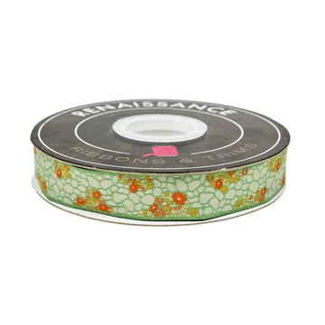 Renaissance Ribbon Poppy Night Cobblestone Path Webband 22mm 1 Yard
