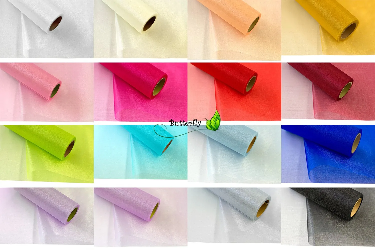 Creativery Snow Organza Rolle 36 cm x 9 m