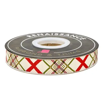Renaissance Ribbon Spruce Crossed Threads Schleifenband