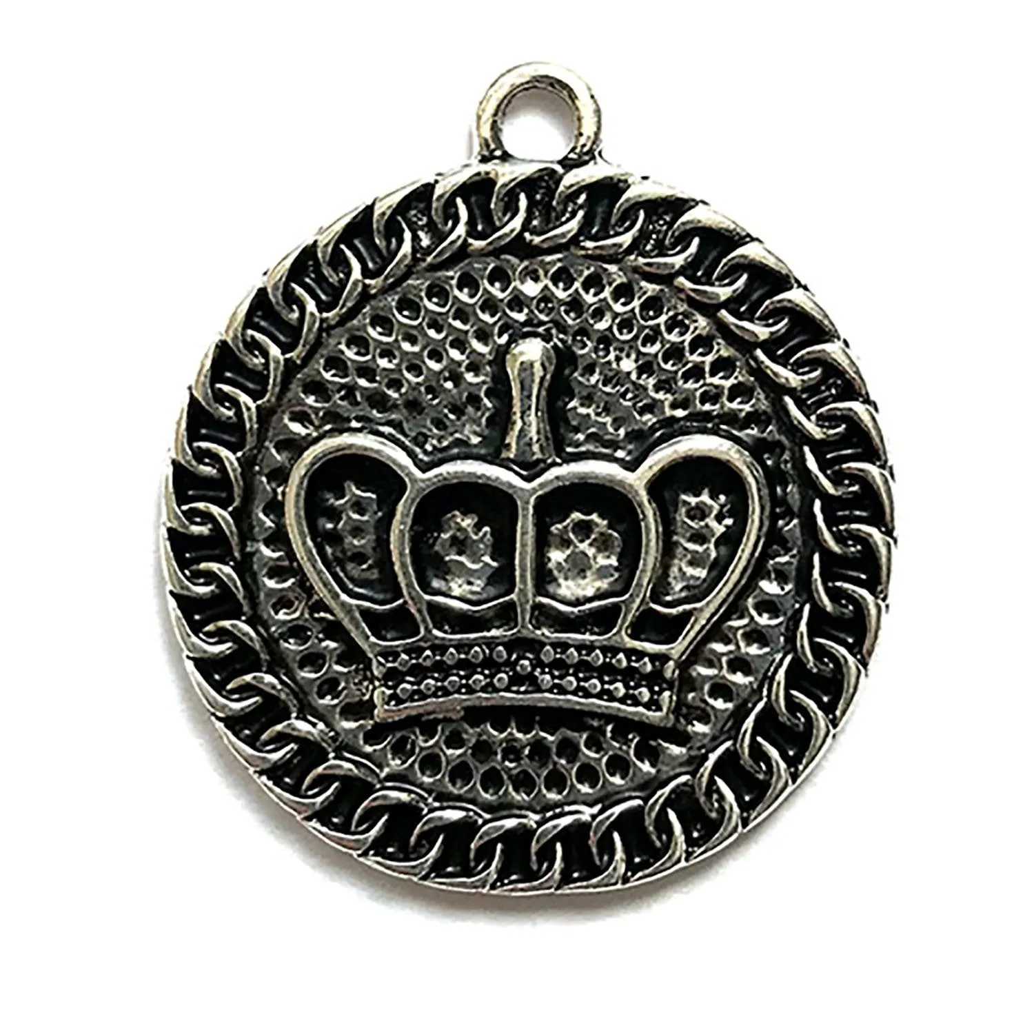 Buttons Galore Crown Charms Anhänger 10 Stück silber