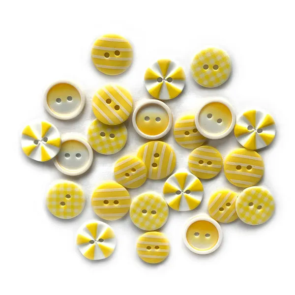 Buttons Galore Sunburst Nähknöpfe 20 Stk gelb