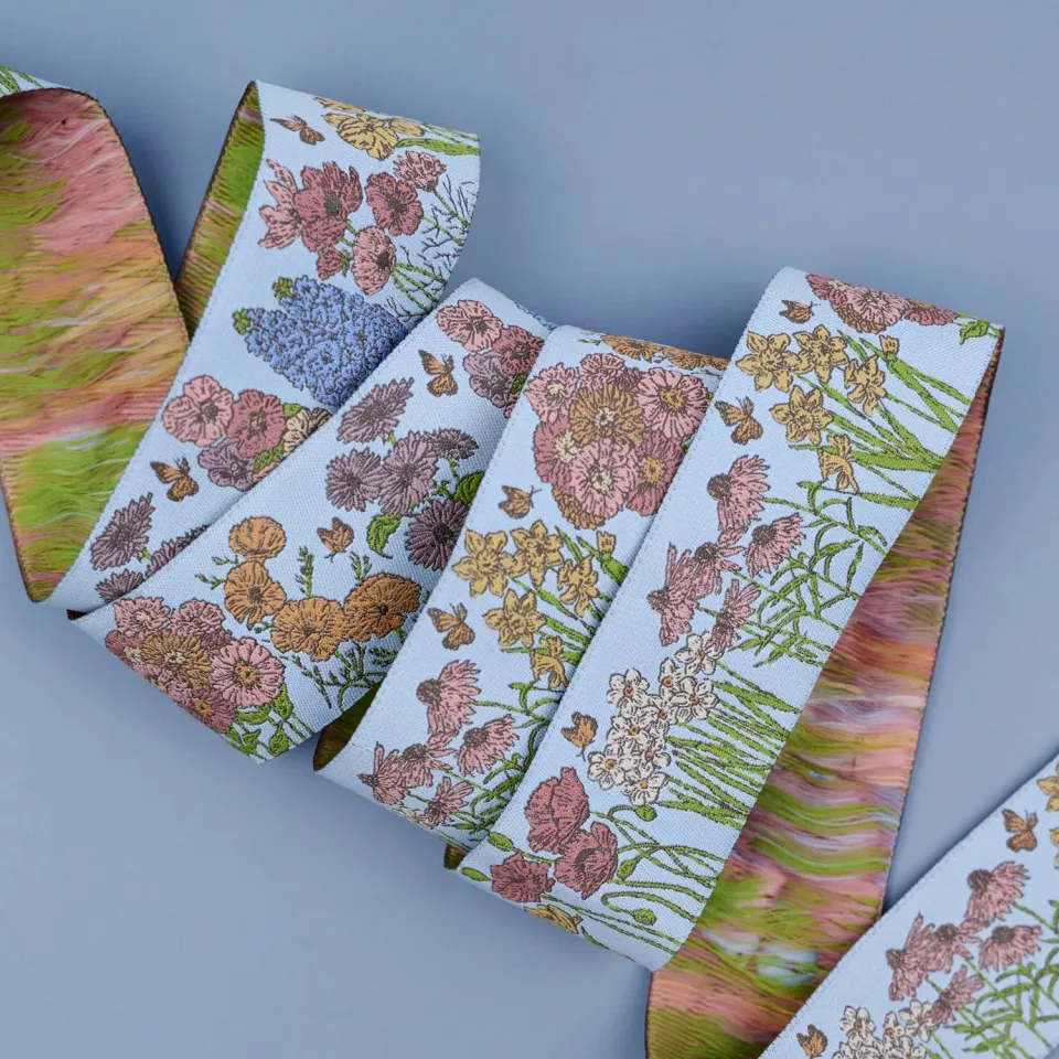 Renaissance Ribbon My Secret Garden Schmuckband Blau 38mm 1 Yard