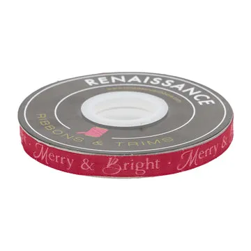 Renaissance Ribbon Adventale Merry and Bright Band 1/2 Zoll Rot 1 Yard