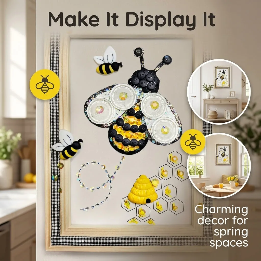 Buttons Galore Bumble Bee Bastelset Rahmen 13x18 cm