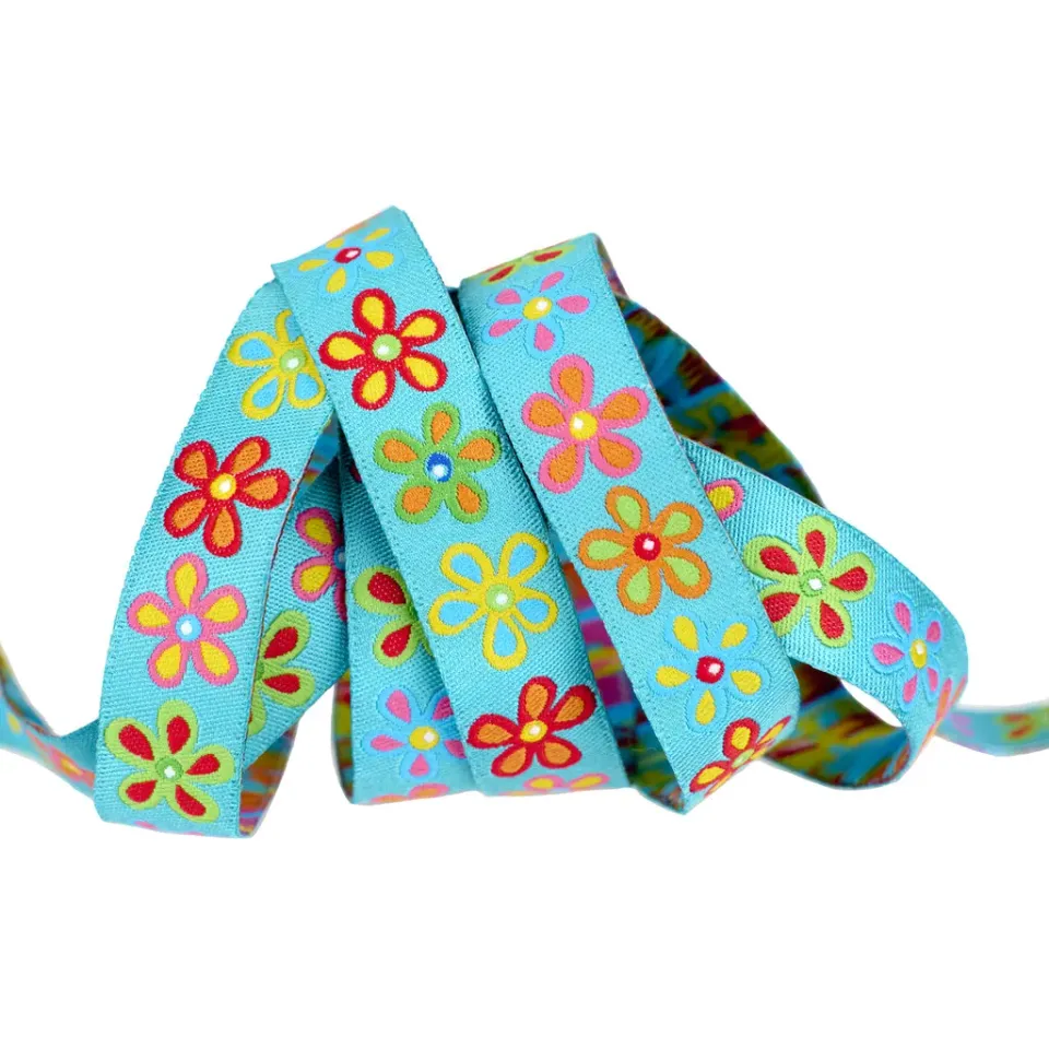 Renaissance Ribbon Soda Pop Daisy Dream Webband Blau 16mm 1 Yard