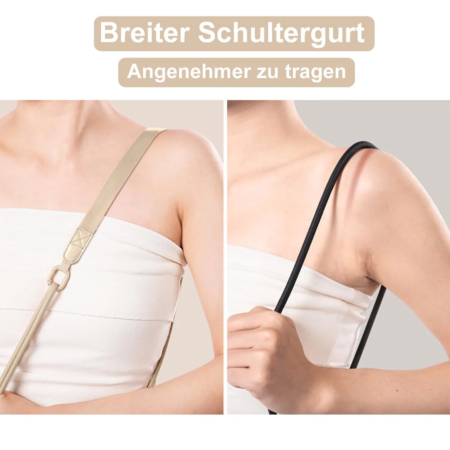 MORSUNBELA Handykette Universal Handyband beige verstellbar