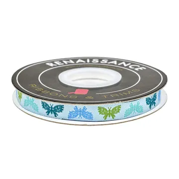 Renaissance Ribbon Market Days Butterfly Blue Schmuckband 1 Yard blau
