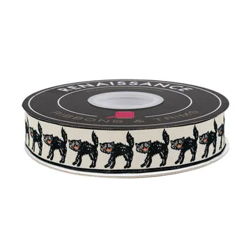 Renaissance Ribbon Home Sweet Haunt Spooky Cat Band 1 Yard