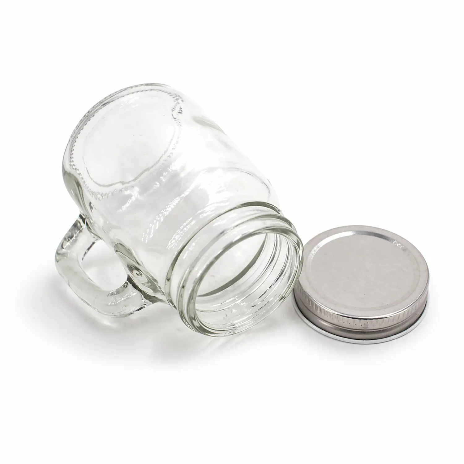 Creativery Glastassen mit Henkel klar 120 ml 2 Stück mit Deckel
