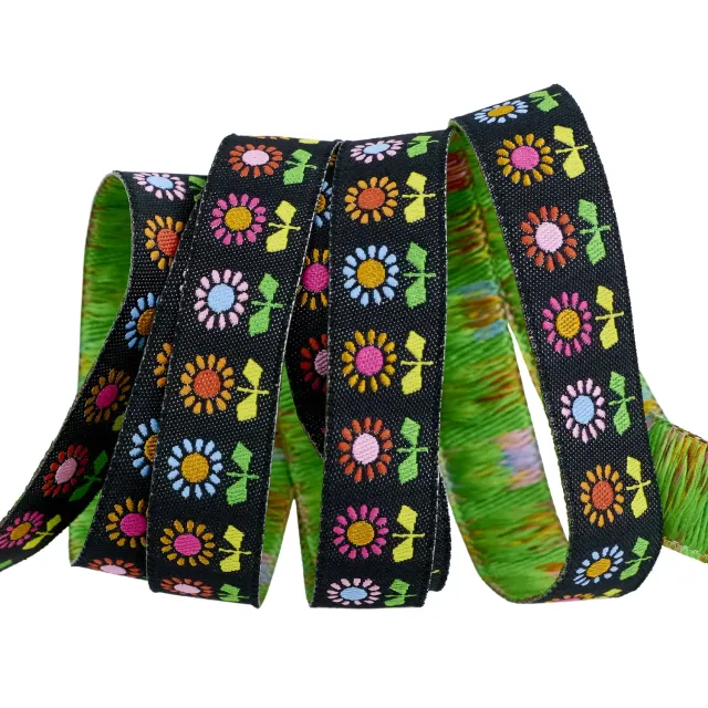 Renaissance Ribbon Catnap Daisy Black Schmuckband 1 Yard floral