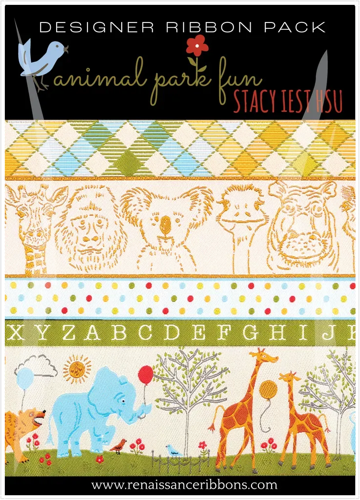 Renaissance Ribbon Animal Park Fun Designer Pack Schmuckband-Set 5x1 Yard