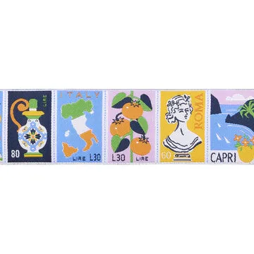 Renaissance Ribbon La Dolce Vita Stamps Webband 38 mm Briefmarken 0,91 m