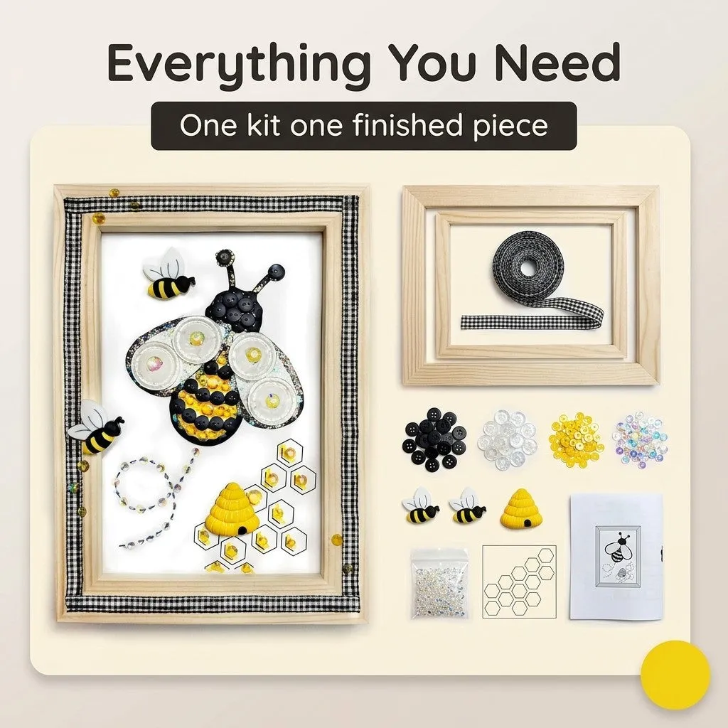 Buttons Galore Bumble Bee Bastelset Rahmen 13x18 cm