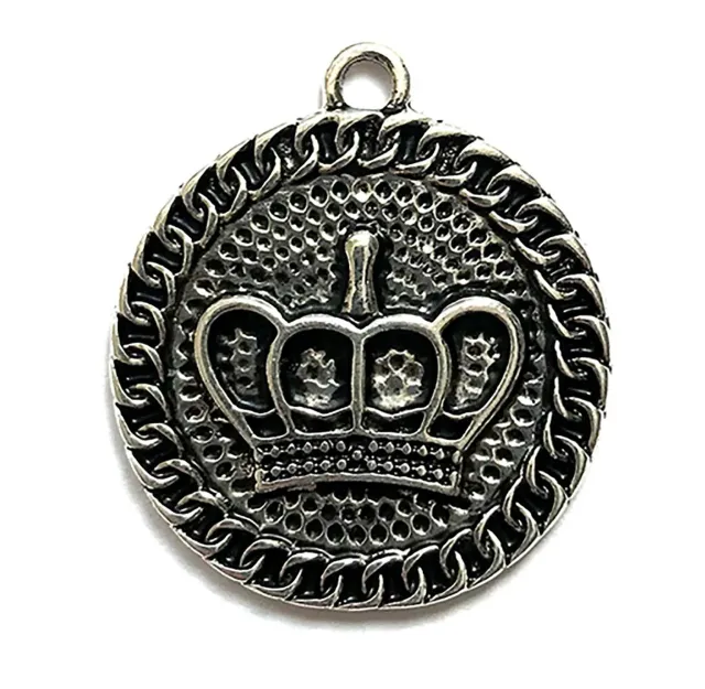 Buttons Galore Crown Charms Anhänger 10 Stück silber