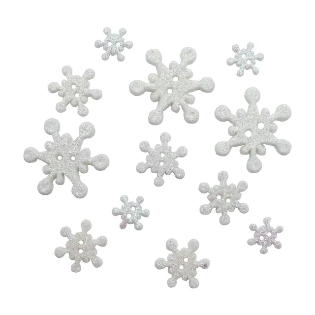 Buttons Galore Glistening Snow Knöpfe 12 Stück Glitzer