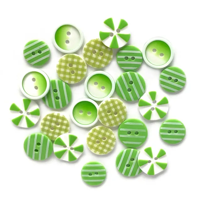 Buttons Galore Limelite Nähknöpfe 20 Stück limettengrün