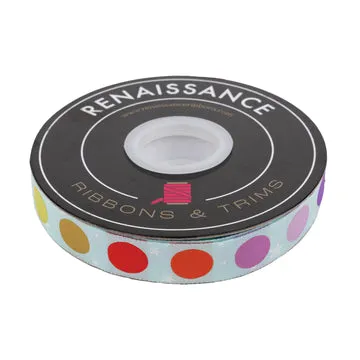 Renaissance Ribbon Tabby Road Disco Dot Webband 22mm 1 Yard gepunktet