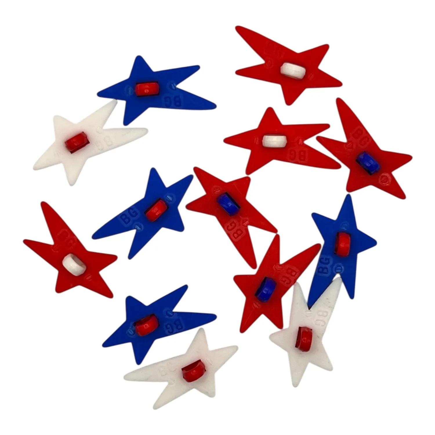 Buttons Galore America 250 Shooting Star Knöpfe rot weiß blau 13er-Pack