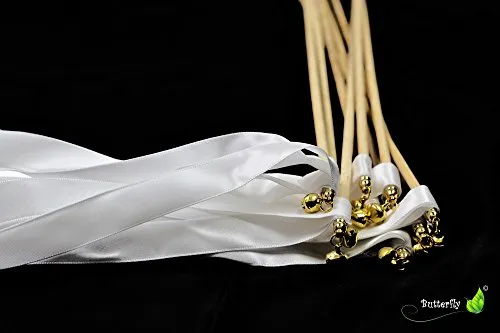 Creativery Wedding Wands Glücksstäbchen 10 Stück mit Rassel