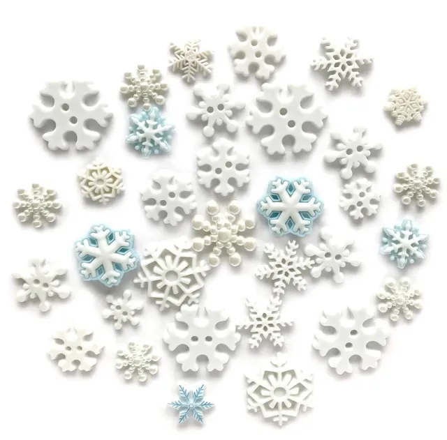 Buttons Galore Snowflake Nähknöpfe 100 Stück farbecht