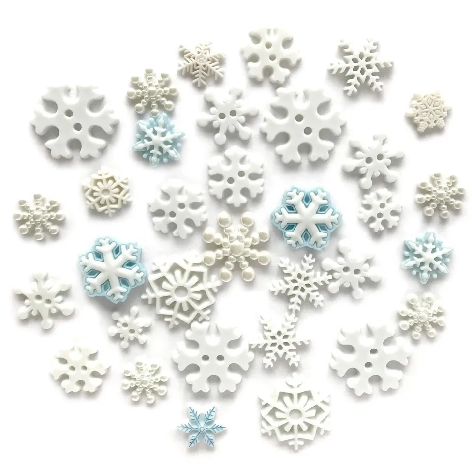 Buttons Galore Snowflake Nähknöpfe 100 Stück farbecht